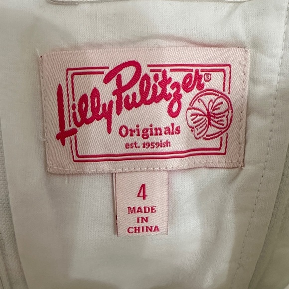 Lilly Pulitzer Original Pink Label on Cream Fabric Strapless size 4 - Picture 2 of 13